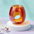Glass wax burner for wax melt in warm amber