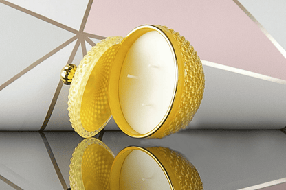 Dreamy Ginger Scented Candle in Sherbet Yellow Luna Glass