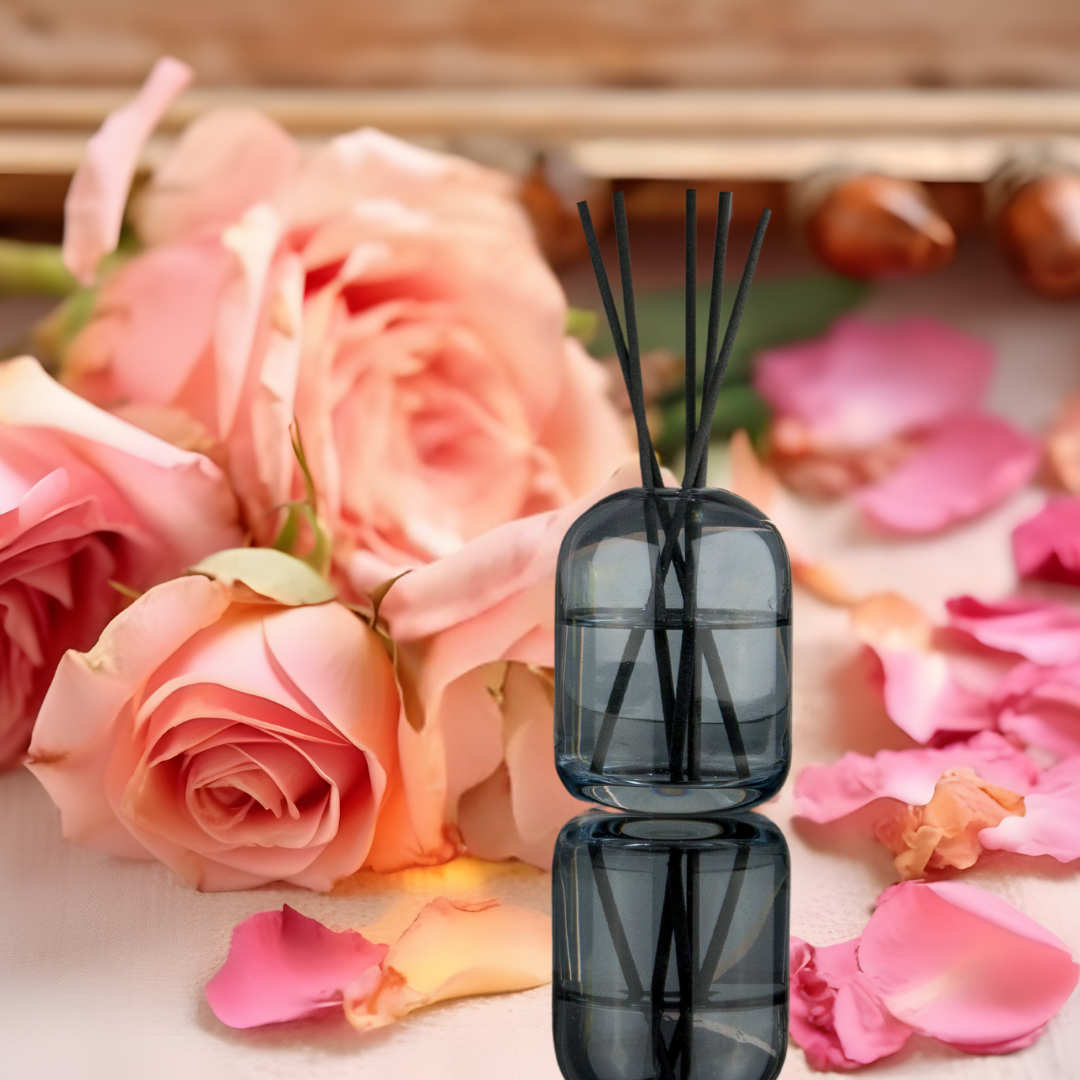 Rose and Blackcurrant Fragrance Oil in Inkey Grey Hera Reed Diffuser